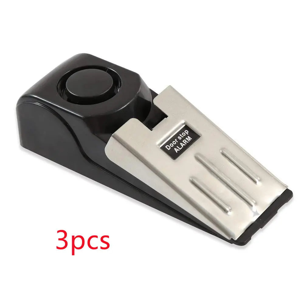 Electronic door stop alarm with 150dB siren, smart intruder alert and anti-theft wedge design, 3-piece set
