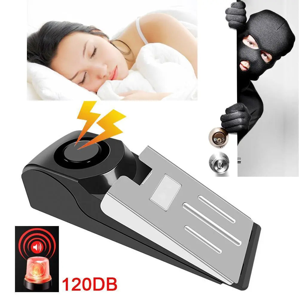 Electronic Door Stop Alarm with 120dB siren for home security and intruder alert
