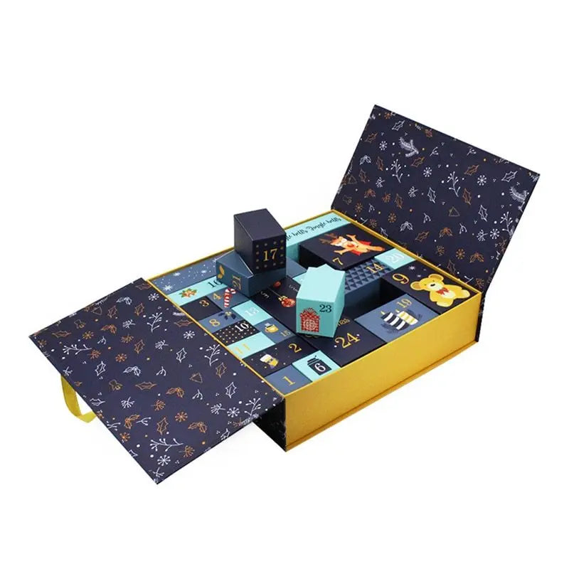 Christmas Countdown Fillable Advent Calendar gift box with numbered compartments for small gifts and treats