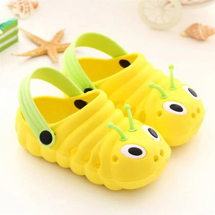Yellow breathable cartoon baby shoes for boys and girls made of durable EVA material
