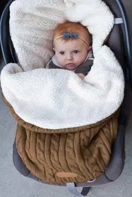 Winter baby buggy sleeping bag with lamb cashmere lining keeping baby warm and cozy in stroller