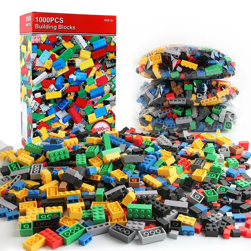1000-piece building block set with colorful small plastic pieces for kids aged 4-6, ideal for creative construction and imaginative play