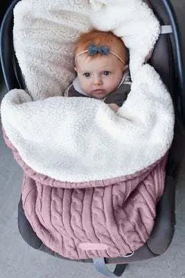 Winter baby buggy sleeping bag with lamb cashmere lining keeping baby warm and cozy in stroller