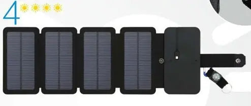 Outdoor folding solar panel charger with 4-fold 7.2W monocrystalline cells and USB output