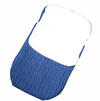 Blue winter baby buggy sleeping bag with lamb cashmere lining and cotton wool filling