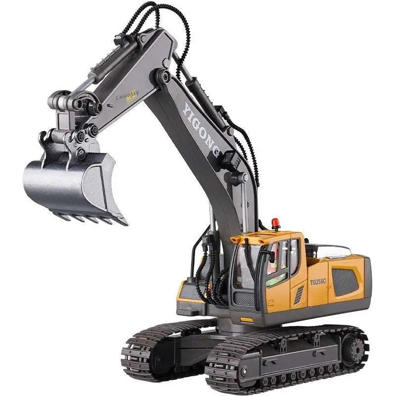 Children's remote-control engineering excavator toy with realistic design and interactive digging function
