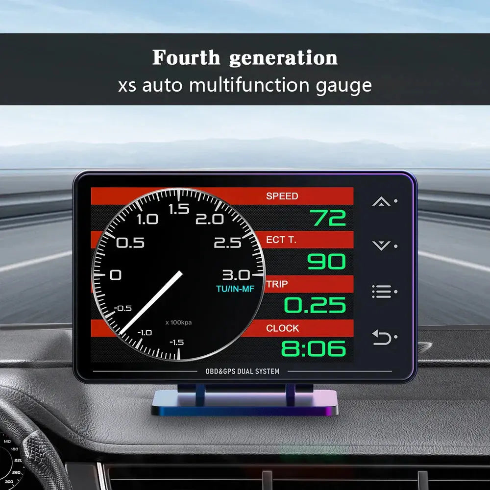Fourth generation xs auto multifunction gauge on a car dashboard