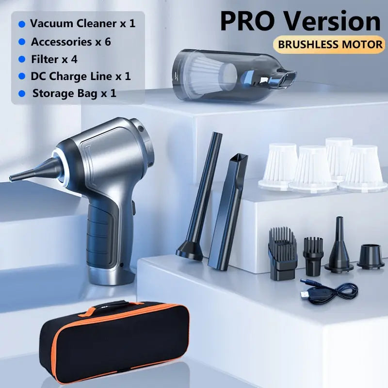 Vacuum cleaner set with accessories on a white background