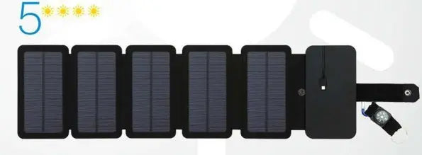 Portable 5V 2.1A outdoor folding solar panel charger with USB output and built-in compass