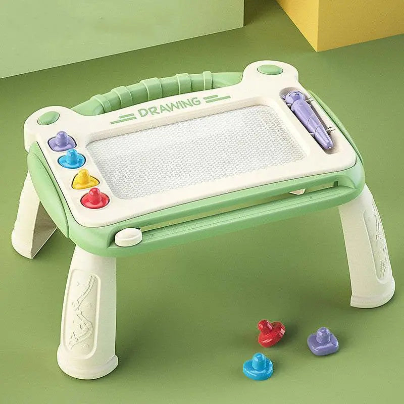 Toddler magnetic drawing board with colorful pins and pen for educational writing and sketching