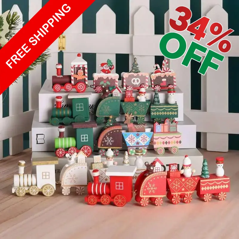 Wooden Train Christmas Decoration – Festive Holiday Ornament (Multiple Designs) The Emporium