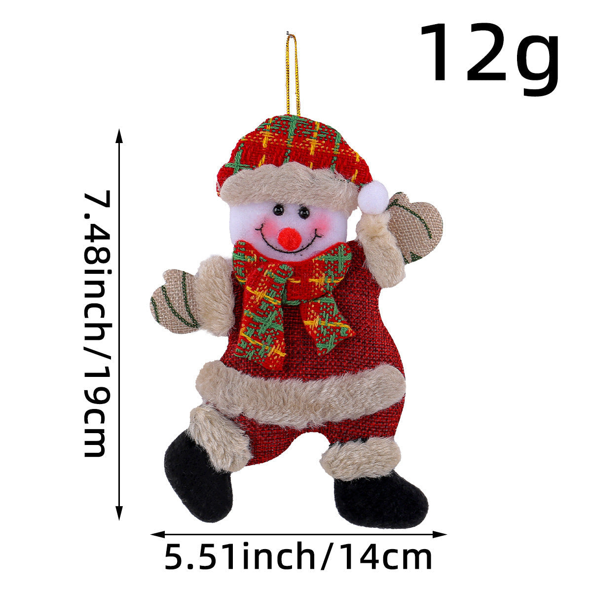 Festive Christmas Tree Ornaments - Santa, Snowman, Reindeer & Bear Figures With Red & White Scarves, Golden Balls & Red Bows - Perfect For Holiday Decor, Christmas Decorations The Emporium