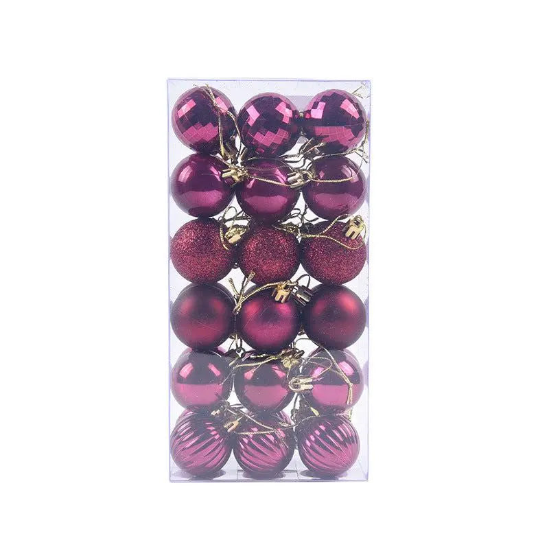 36-piece Christmas ball ornament set in assorted red shades, 4cm each, for holiday tree decoration