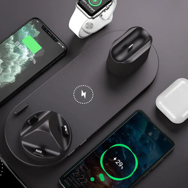 Wireless Charger For IPhone Fast Charger For Phone Fast Charging Pad For Phone Watch 6 In 1 Charging Dock Station The Emporium