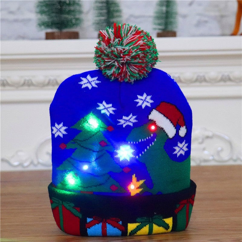 LED Christmas Hat Sweater Knitted Beanie Christmas Light Up Knitted Hat Christmas Gift  Kids Xmas New Year Decorations The Emporium