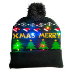 LED Christmas Hat Sweater Knitted Beanie Christmas Light Up Knitted Hat Christmas Gift  Kids Xmas New Year Decorations The Emporium
