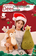 Plush Reindeer & Christmas Tree | Soft Holiday Decoration 30–50cm