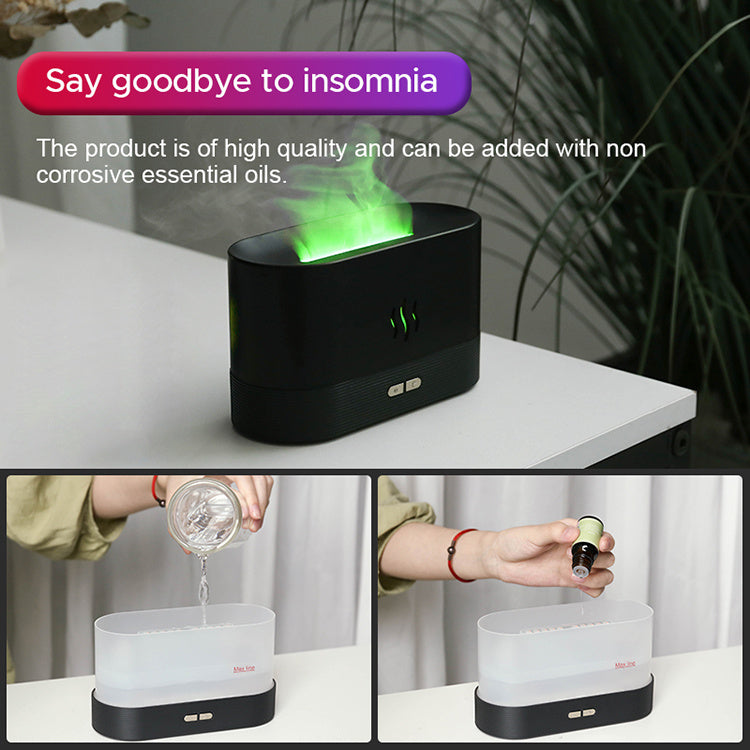 USB Ultrasonic Flame Humidifier Led RGB Colorful Essential Oil Fire Flame Aroma Diffuser The Emporium