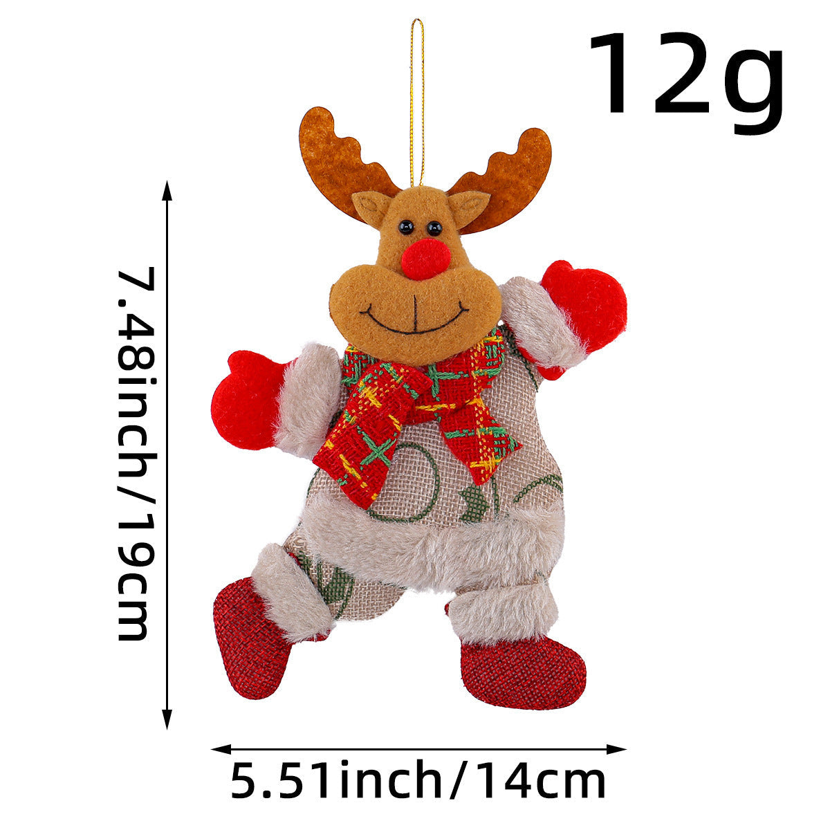Festive Christmas Tree Ornaments - Santa, Snowman, Reindeer & Bear Figures With Red & White Scarves, Golden Balls & Red Bows - Perfect For Holiday Decor, Christmas Decorations The Emporium