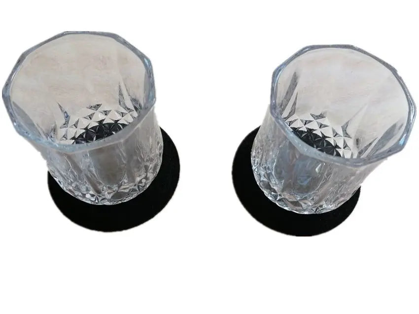 Two crystal whisky glasses with black granite stones in luxury retro style wooden gift box set