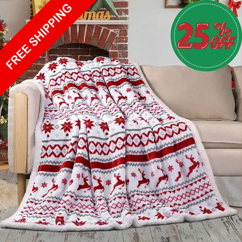 Flannel Christmas Blanket – Double Layer Holiday Throw (127×152cm, Multiple Designs) The Emporium