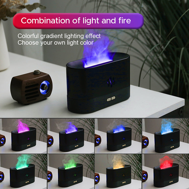 USB Ultrasonic Flame Humidifier Led RGB Colorful Essential Oil Fire Flame Aroma Diffuser The Emporium