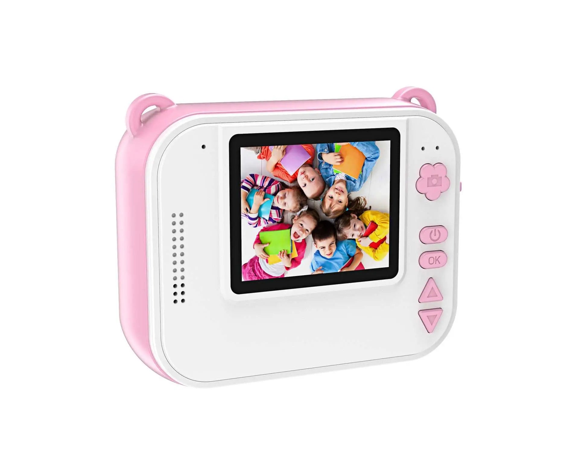 Mini SLR Kids Digital Camera in pink with 2.0-inch LCD screen and child-friendly SLR design