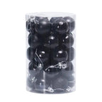 Set of 34 black 4cm Christmas ball ornaments in clear plastic packaging