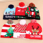 LED Christmas Hat Sweater Knitted Beanie Christmas Light Up Knitted Hat Christmas Gift  Kids Xmas New Year Decorations The Emporium
