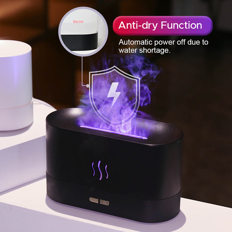 USB Ultrasonic Flame Humidifier Led RGB Colorful Essential Oil Fire Flame Aroma Diffuser The Emporium