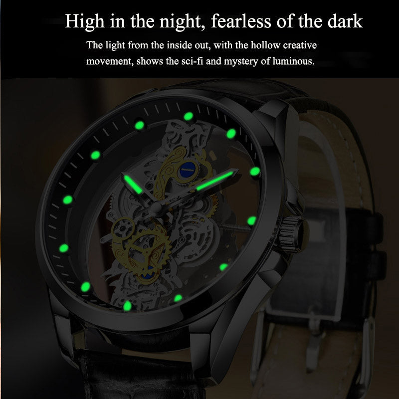 Men Watch Skeleton Automatic Quartz Watch Gold Skeleton Vintage Man Watch Mens Watches Top Brand Luxury The Emporium