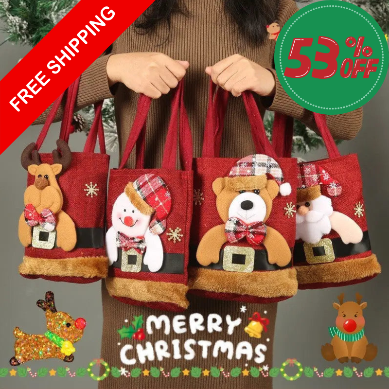 Christmas Gift Tote Bag – Santa, Reindeer, Snowman & Bear Cloth Bag The Emporium