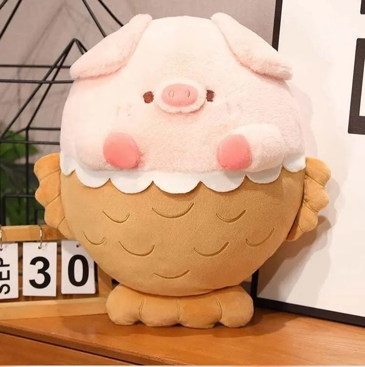 Soft and cute Piggy Doll Plush Toy in fish costume, cuddly stuffed animal for kids and gifts