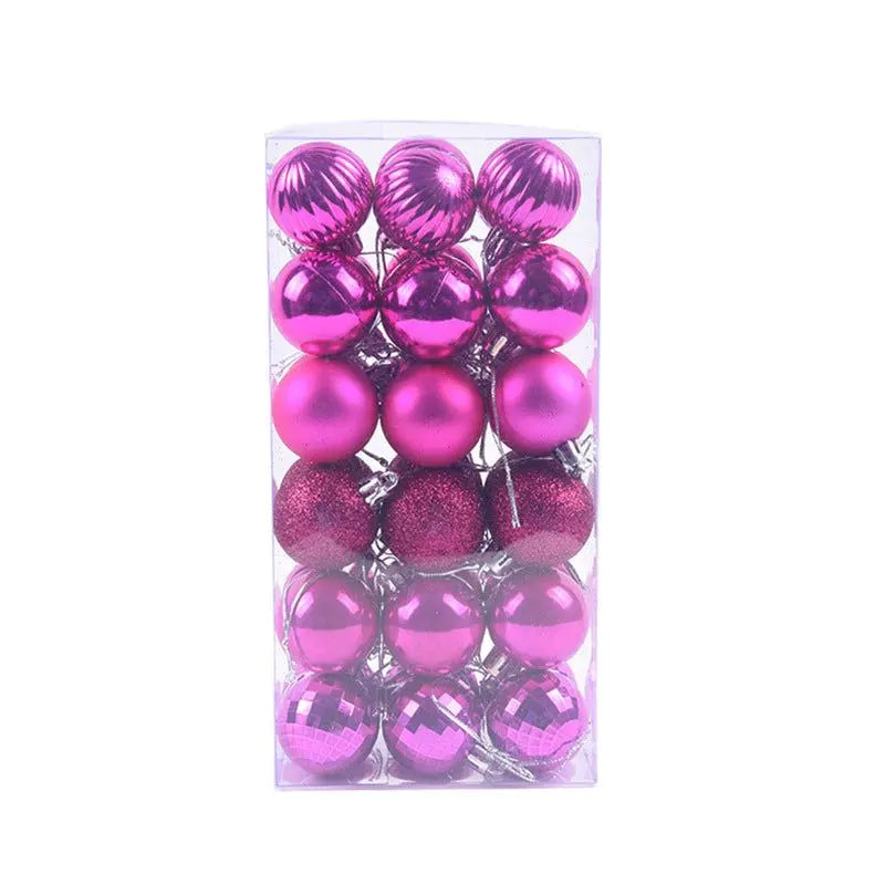 36-piece Christmas ball ornament set in vibrant purple shades, 4cm diameter, lightweight and durable for festive tree decoration