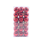 36-piece red Christmas ball ornament set in assorted finishes for holiday tree decoration