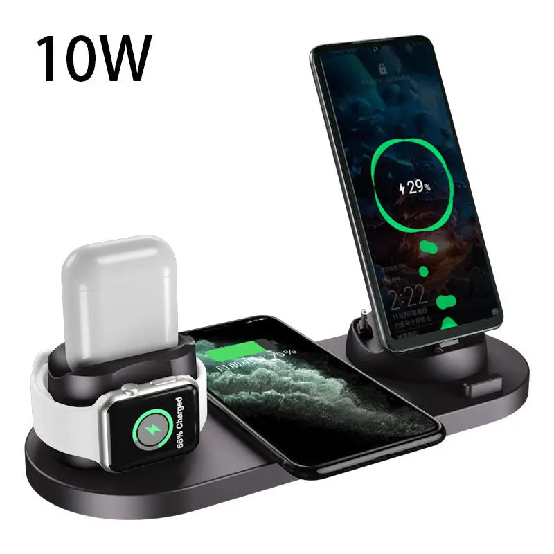 Wireless Charger For IPhone Fast Charger For Phone Fast Charging Pad For Phone Watch 6 In 1 Charging Dock Station The Emporium