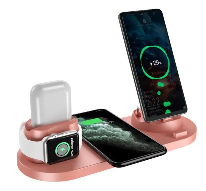 Wireless Charger For IPhone Fast Charger For Phone Fast Charging Pad For Phone Watch 6 In 1 Charging Dock Station The Emporium