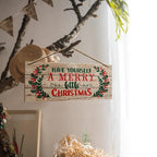 Christmas interior pendant carved wooden sign with "Have Yourself a Merry little Christmas" text hanging decoration