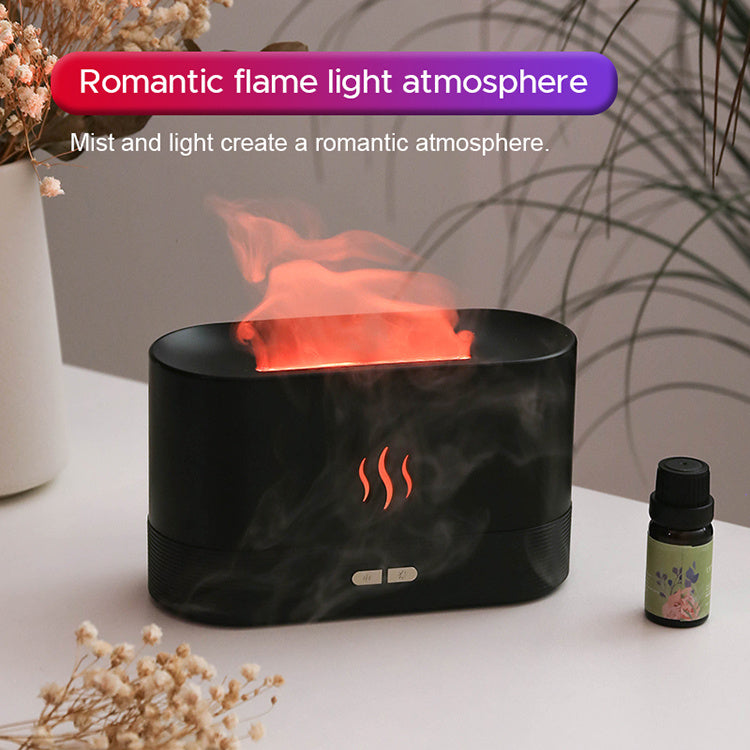  USB Ultrasonic Flame Humidifier Led RGB Colorful Essential Oil Fire Flame Aroma Diffuser The Emporium