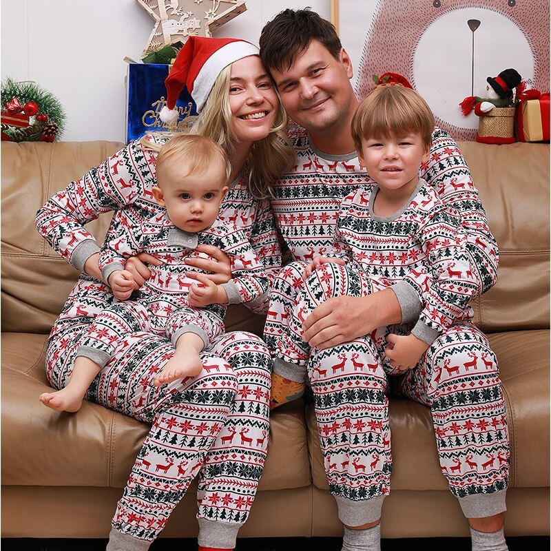Christmas Pajamas Family Matching New Year Father Mother Kids Baby Look Clothes Set Dad Mom And Daughter Son Pyjamas Outfit The Emporium
