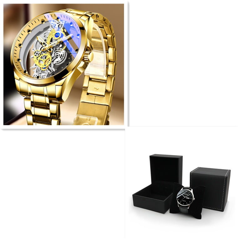 Men Watch Skeleton Automatic Quartz Watch Gold Skeleton Vintage Man Watch Mens Watches Top Brand Luxury The Emporium