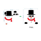 Christmas snowman sticker flat waterproof PVC wall and window decoration with hat, scarf, and buttons design