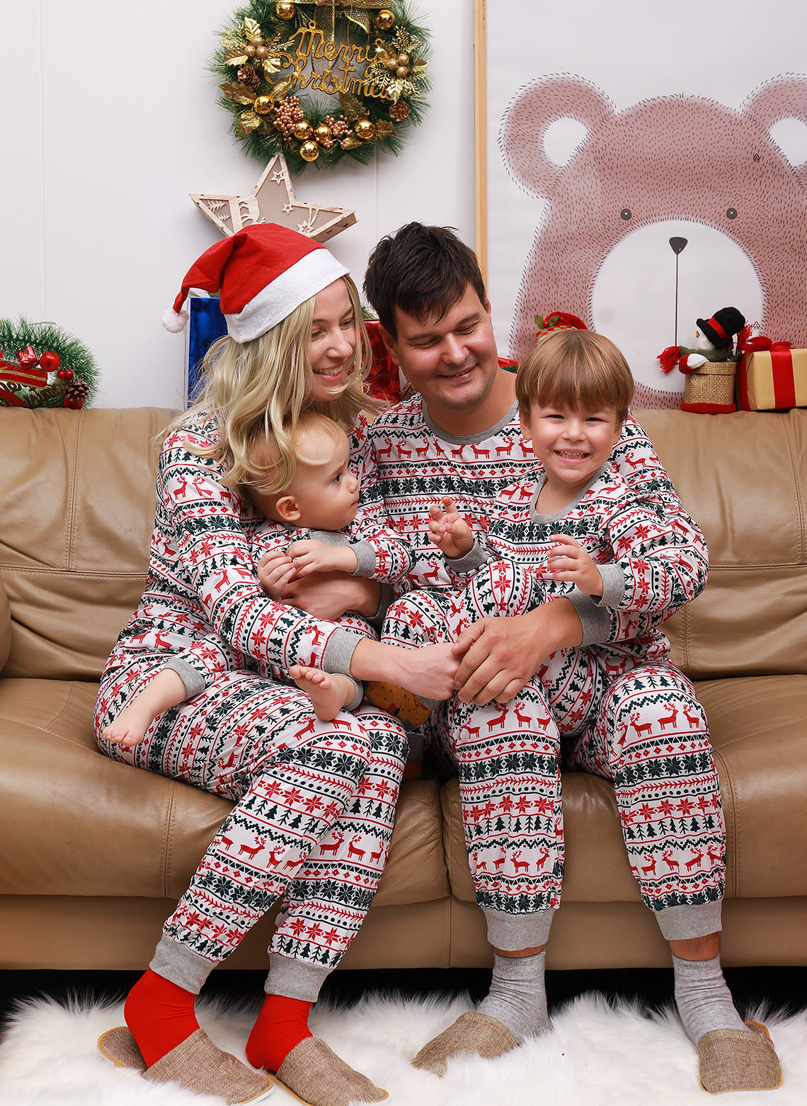 Christmas Pajamas Family Matching New Year Father Mother Kids Baby Look Clothes Set Dad Mom And Daughter Son Pyjamas Outfit The Emporium