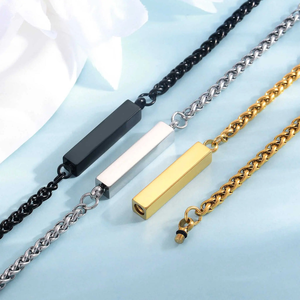 Stainless Steel Bracelet | Rectangular Column Unisex Jewelry