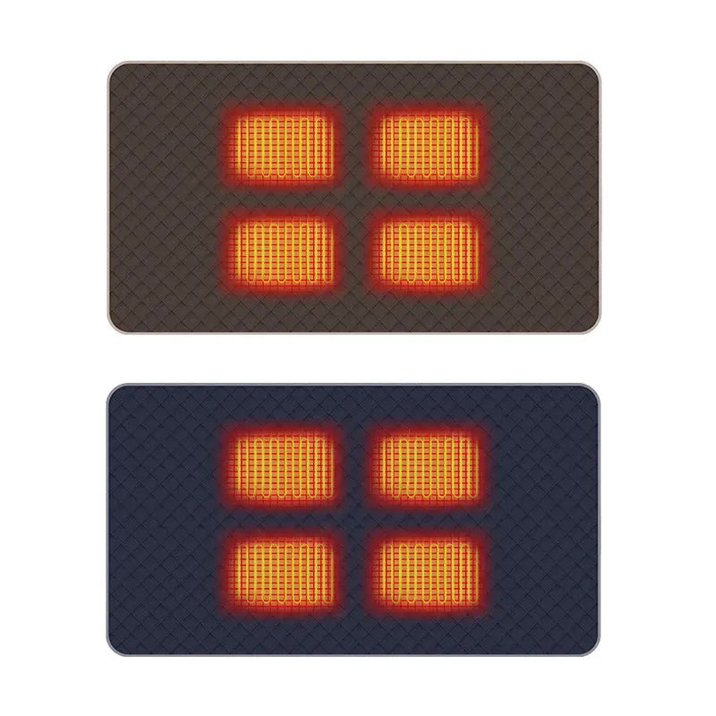 Two rectangular reflective signs with red and yellow pattern on a white background
