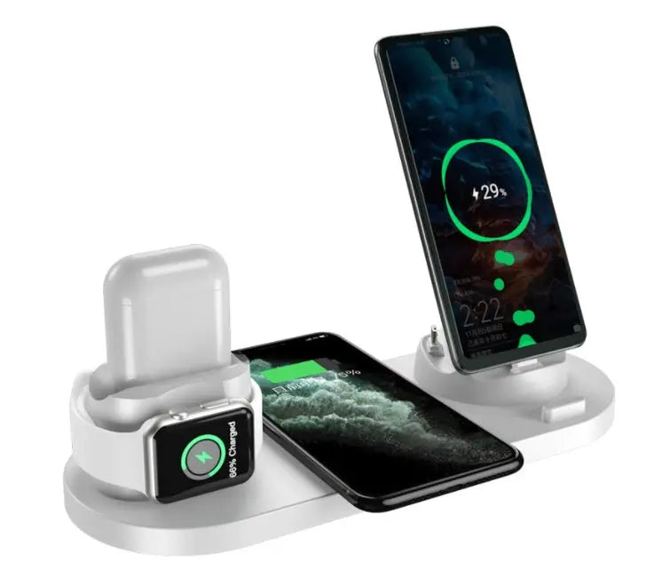 Wireless Charger For IPhone Fast Charger For Phone Fast Charging Pad For Phone Watch 6 In 1 Charging Dock Station The Emporium
