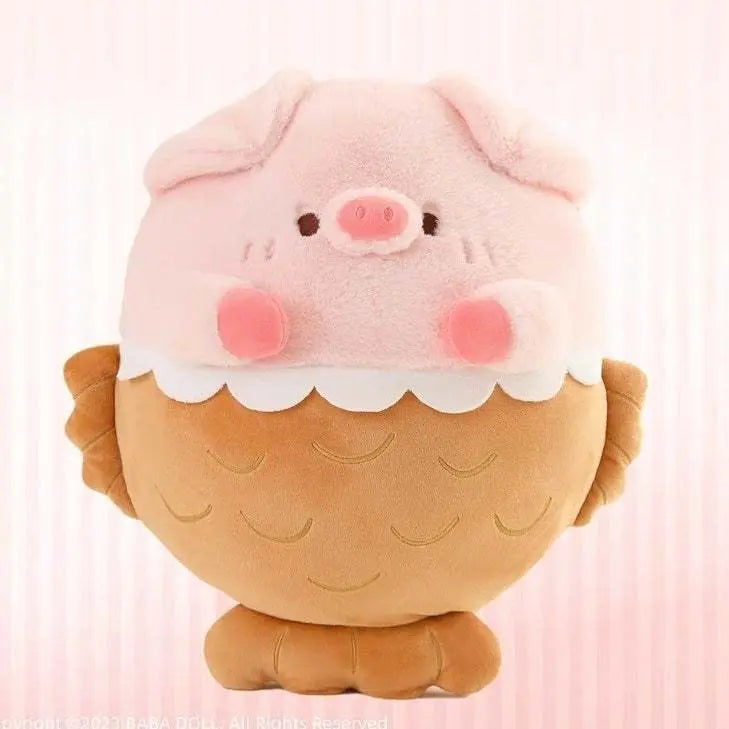 Cute soft Piggy Doll Plush Toy in pink and brown, perfect stuffed animal for kids and gifts