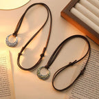 Nordic Ethnic Sweater Chain | Round Pendant Boho Necklace