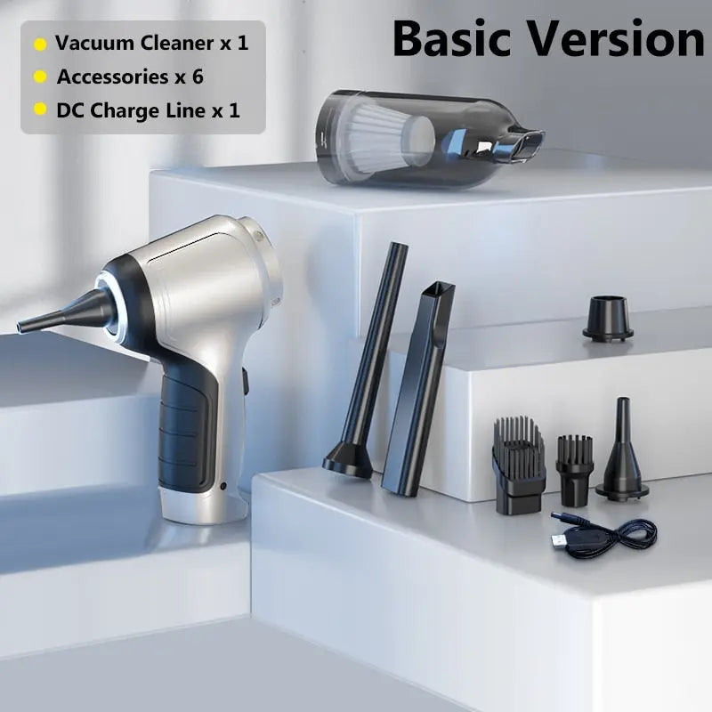 Vacuum cleaner set with accessories on a white background