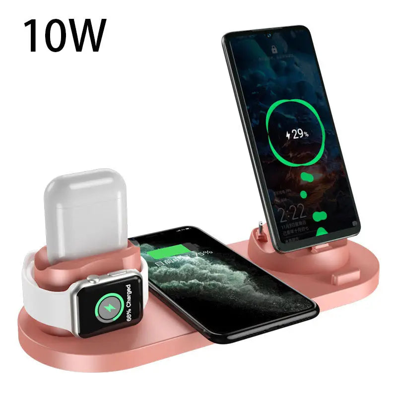 Wireless Charger For IPhone Fast Charger For Phone Fast Charging Pad For Phone Watch 6 In 1 Charging Dock Station The Emporium